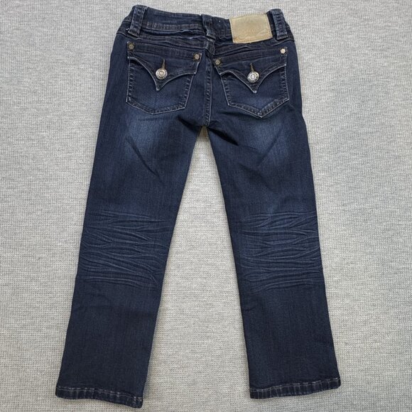 LA Idol USA Womens Blue Denim Capri Jeans Straight Leg Low Rise Size 0 W26/L18 - Picture 2 of 13